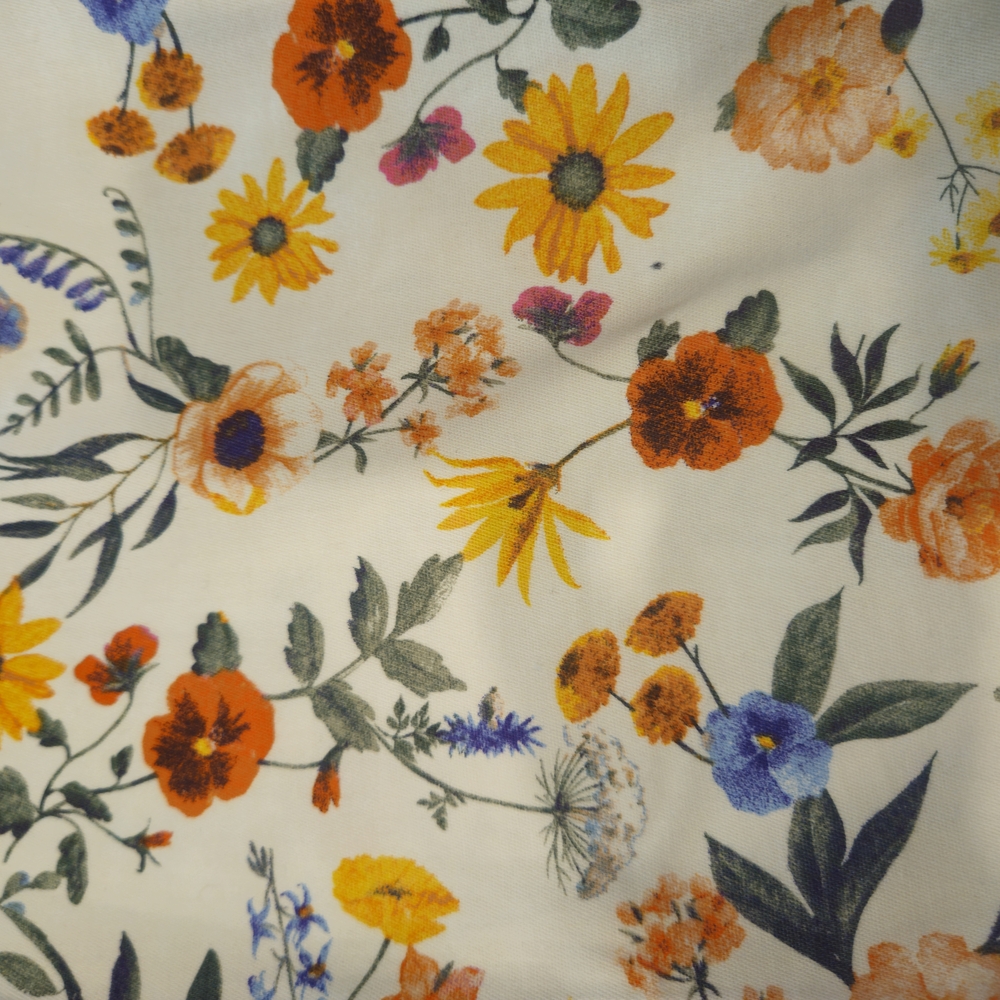 St. John's Bay Floral Midrise  Capri Pants - Orange, Yellow, Blue - Picture 5 of 11